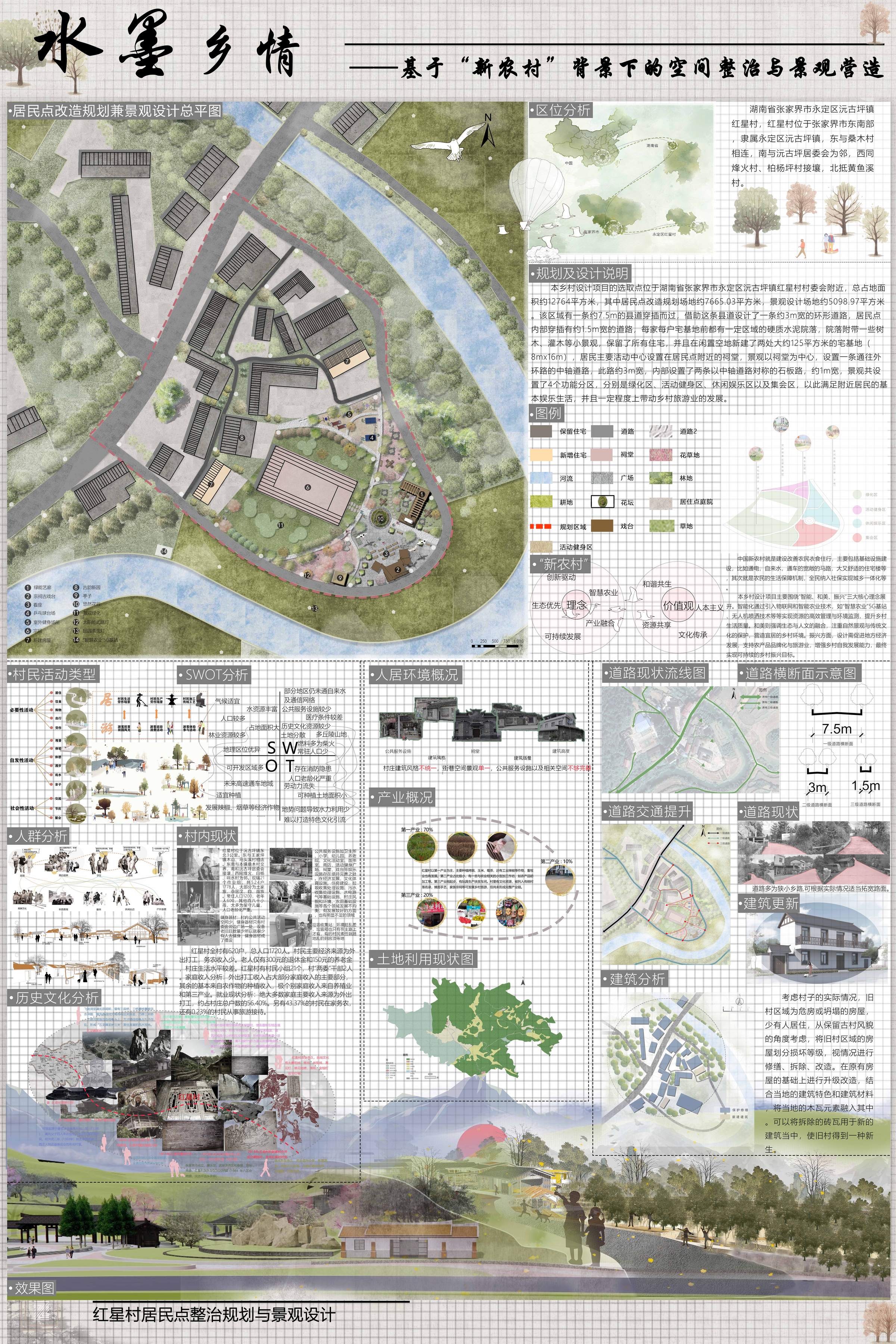 水墨乡情展板二